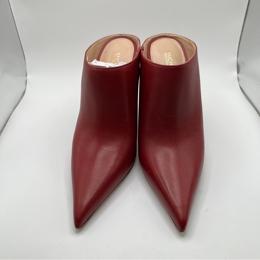 NWB MICHAEL KORS Halle Leather Mule Pump size 7M red gold heel - Picture 5 of 11